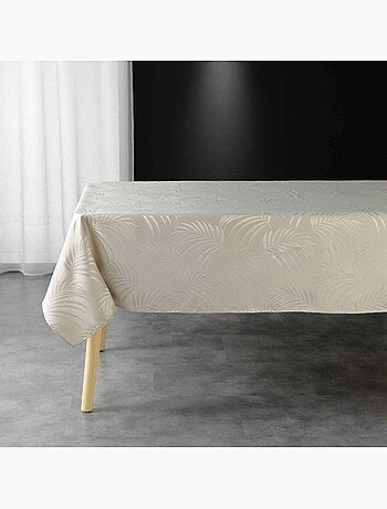Nappe rectangulaire 140x240 antitache jacquard plumette