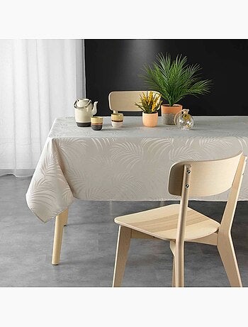 Nappe rectangulaire 140x240 antitache jacquard plumette