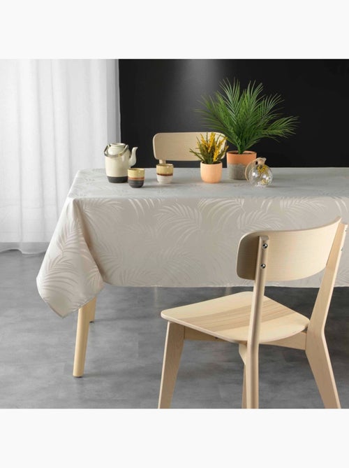 Nappe rectangulaire 140x240 antitache jacquard plumette - Kiabi