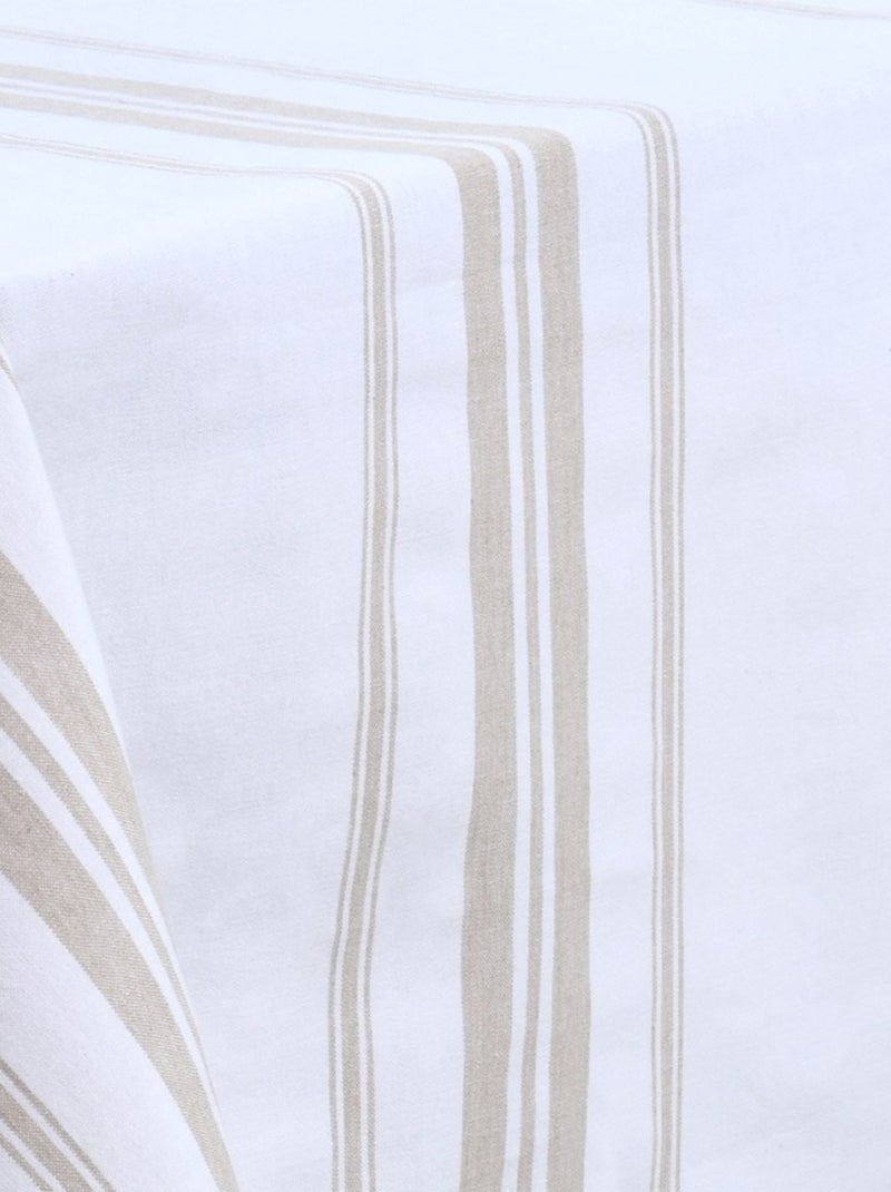 Nappe rectangulaire 140x240 cm Chaumont ficelle coton Beige - Kiabi