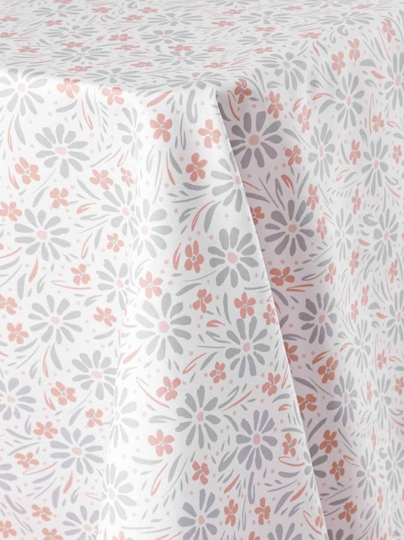 Nappe rectangulaire 140x240 cm Florelle corail microfibre Orange - Kiabi