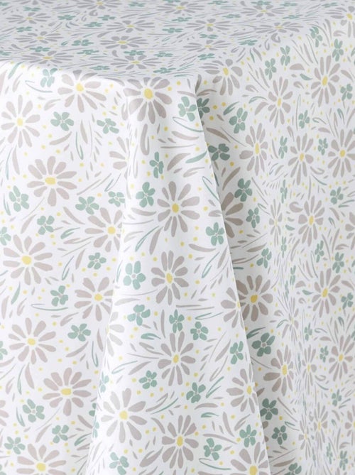 Nappe rectangulaire 140x240 cm Florelle taupe microfibre - Kiabi