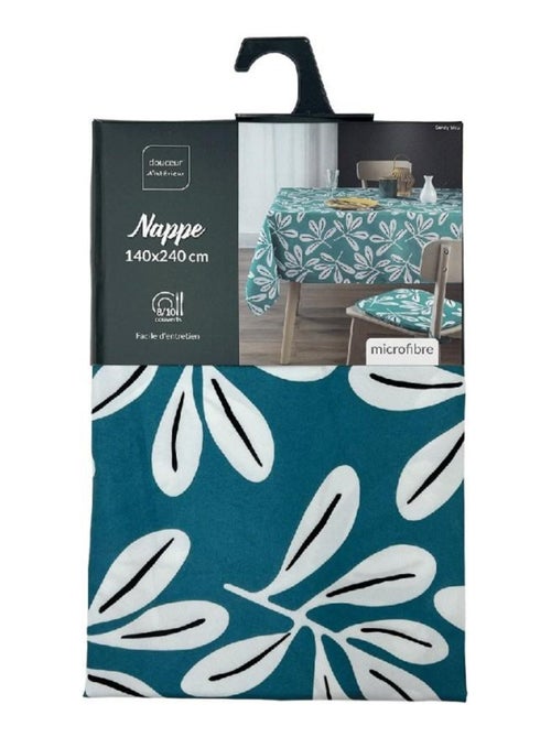 Nappe rectangulaire 140x240 cm Sandy bleu microfibre - Kiabi