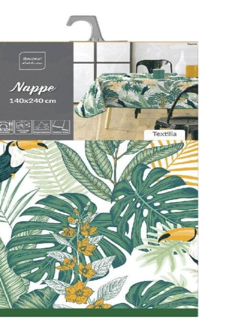 Nappe rectangulaire 140x240 cm Textilia Guyana Vert - Kiabi