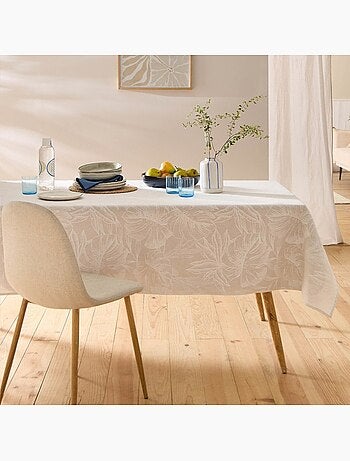 Nappe rectangulaire 140x240 imprimé effet lin lorenza