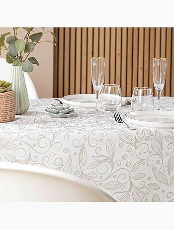 Nappe rectangulaire 145x240 antitache imprimé métallisé