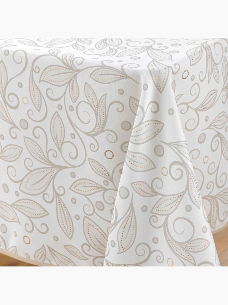 Nappe rectangulaire 145x240 antitache imprimé métallisé Vert - Kiabi