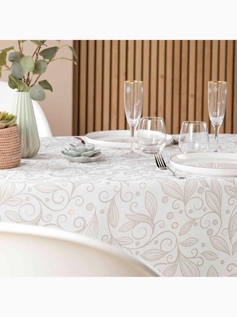 Nappe rectangulaire 145x240 antitache imprimé métallisé Vert - Kiabi