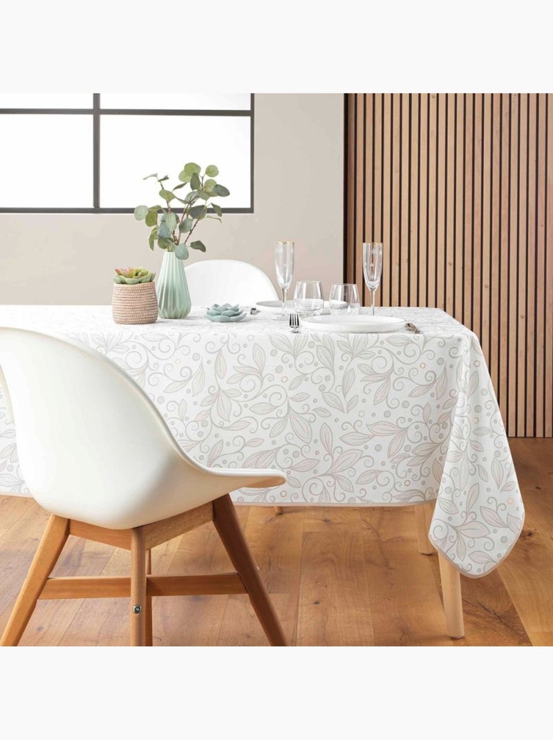 Nappe rectangulaire 145x240 antitache imprimé métallisé Vert - Kiabi