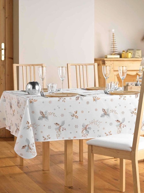 Nappe rectangulaire 150x240 antitache imprimé houx - Kiabi Nappe rectangulaire 150x240 antitache imprimé houx - Kiabi