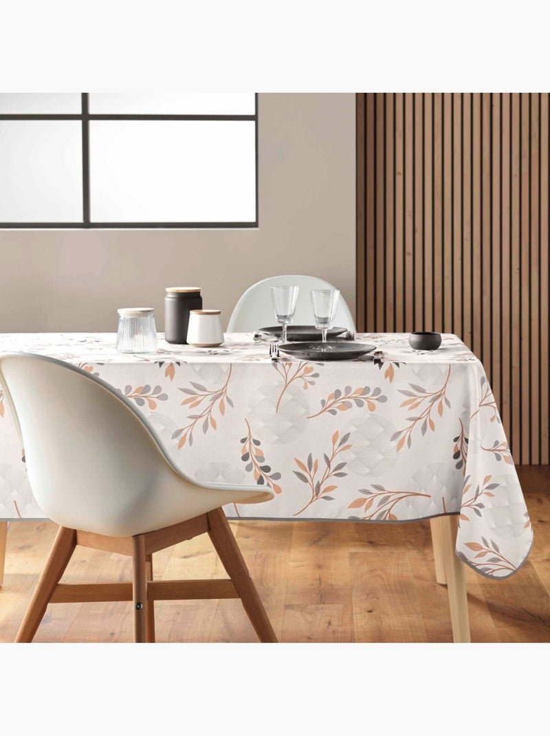 Nappe rectangulaire 150x240 antitache imprimé manola Beige - Kiabi
