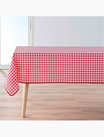 Nappe rectangulaire 150x240 antitache imprimé vichy rouge