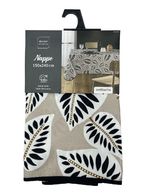 Nappe rectangulaire 150x240 cm Alma noir - Kiabi