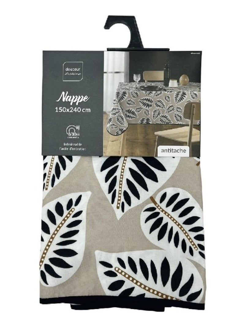 Nappe rectangulaire 150x240 cm Alma noir Noir - Kiabi