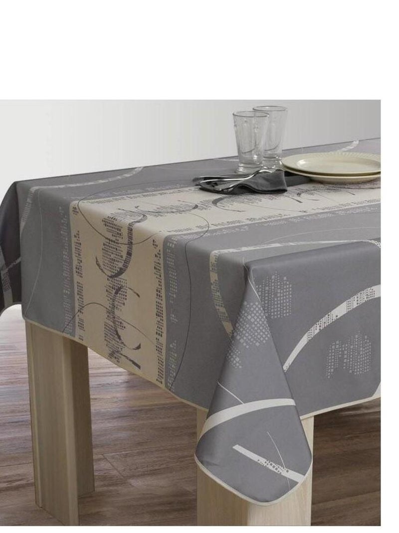 Nappe rectangulaire 150x240 cm Astrid écru Gris - Kiabi