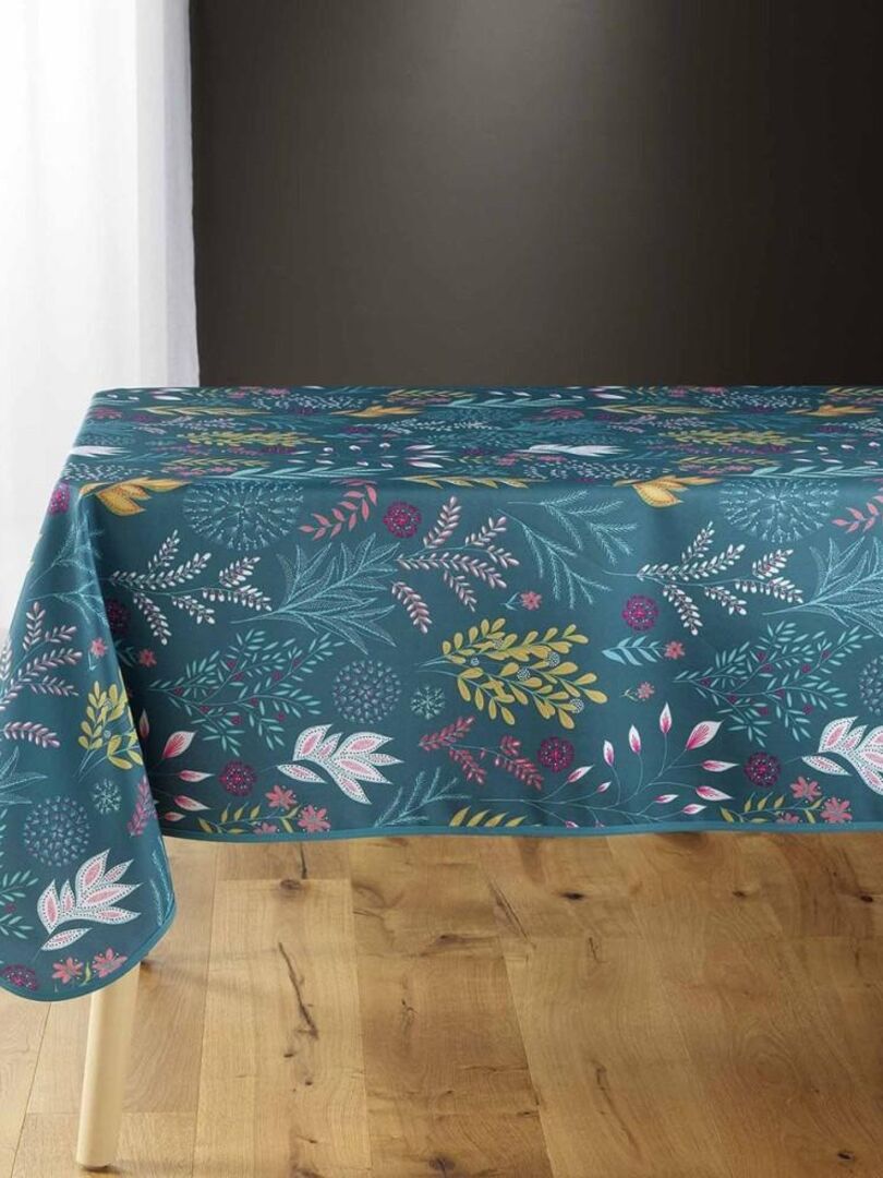 Nappe rectangulaire 150x240 cm Bucolique Bleu - Kiabi