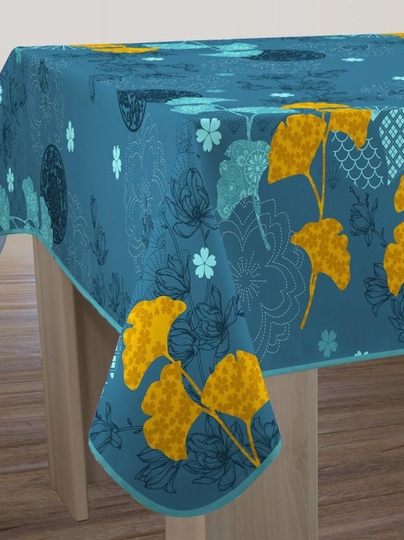 Nappe rectangulaire 150x240 cm Ginko bleu Bleu - Kiabi
