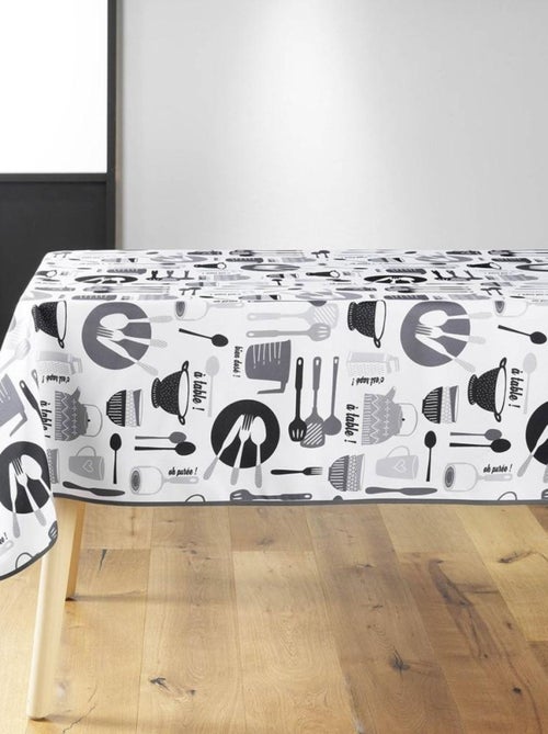 Nappe rectangulaire 150x240 cm Kitchen blanc - Kiabi