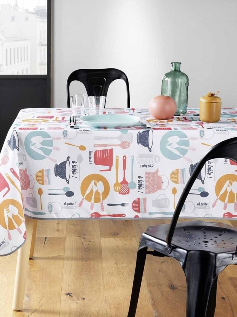 Nappe rectangulaire 150x240 cm Kitchen multicolore Rose - Kiabi