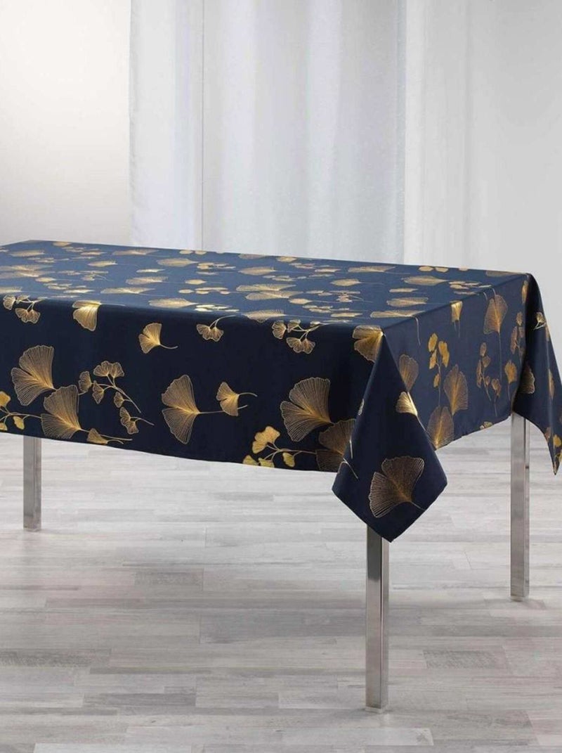 Nappe rectangulaire 150x240 cm métallisé Bloomy marine or Bleu - Kiabi