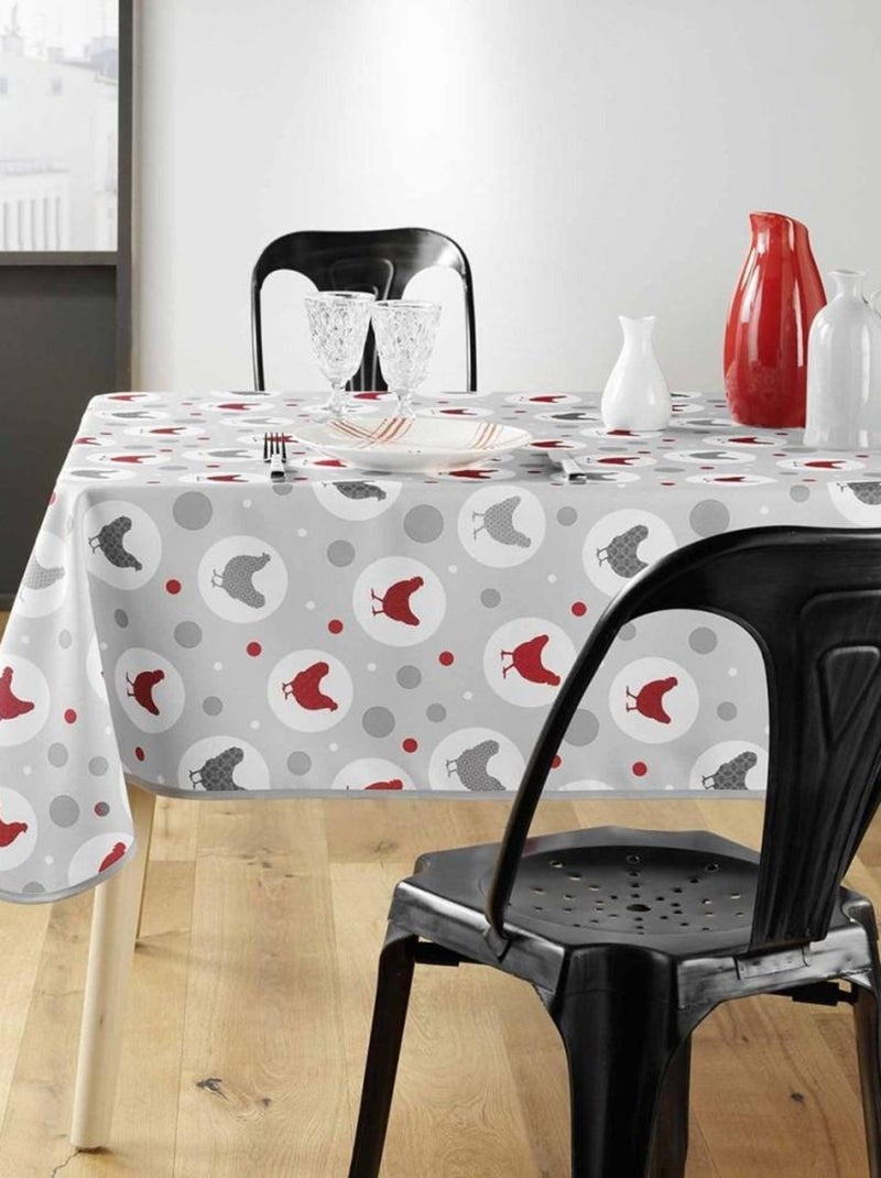 Nappe rectangulaire 150x240 cm Suzette gris Gris - Kiabi
