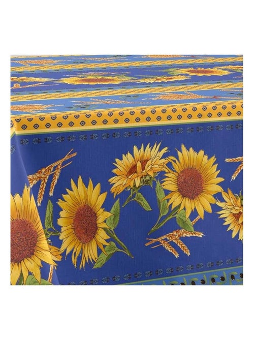 Nappe rectangulaire 150x240 cm Tournesol bleu - Kiabi