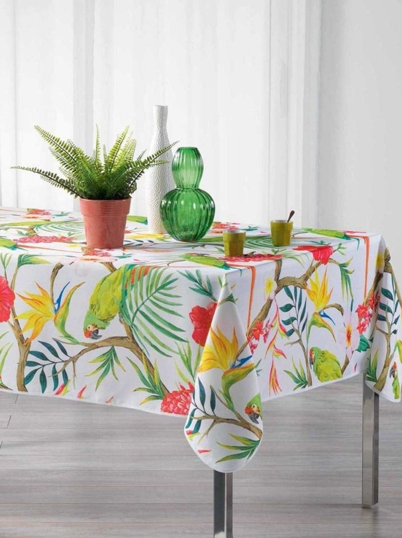 Nappe rectangulaire 150x240 cm Tropicoco blanc Blanc - Kiabi