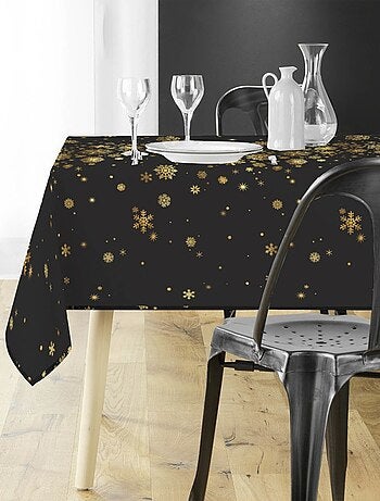 Nappe rectangulaire 150x300 antitache imprimé doré