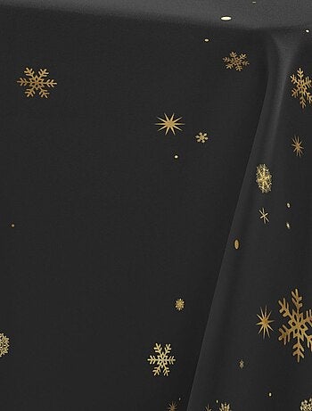 Nappe rectangulaire 150x300 antitache imprimé doré