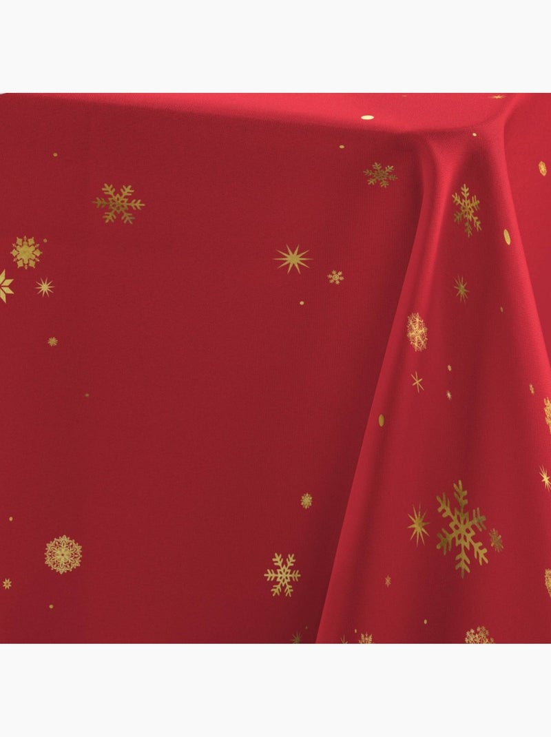 Nappe rectangulaire 150x300 antitache imprimé rouge et doré Rouge - Kiabi