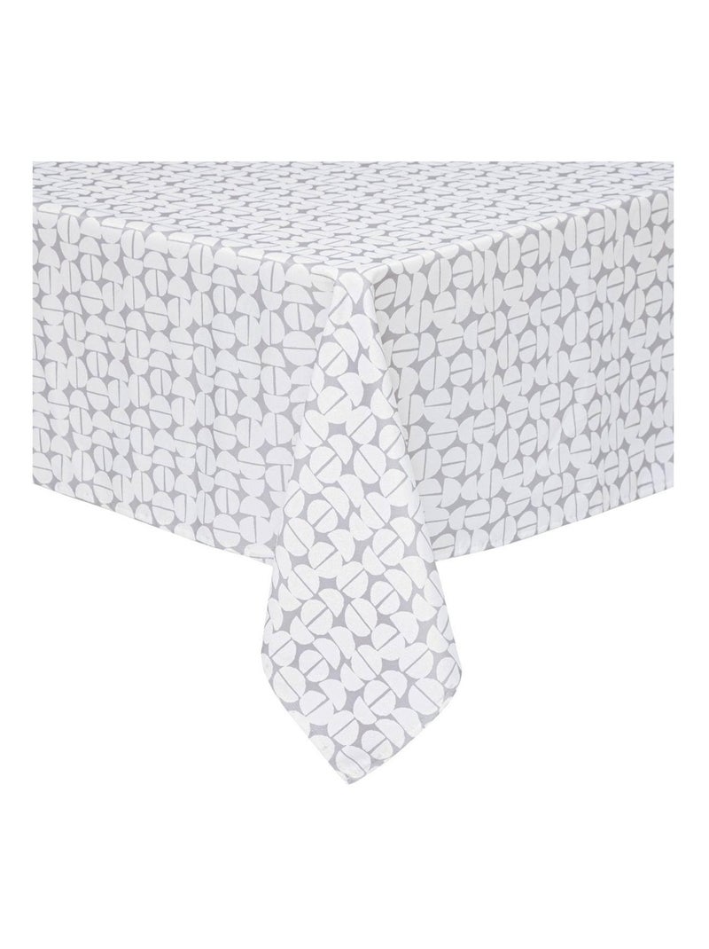 Nappe rectangulaire à motifs gris 140 x 240 cm Blanc - Kiabi