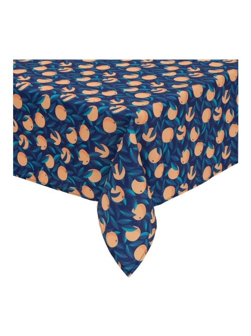 Nappe rectangulaire agrumes oranges sur fond bleu nuit 140 x 240 cm - Kiabi