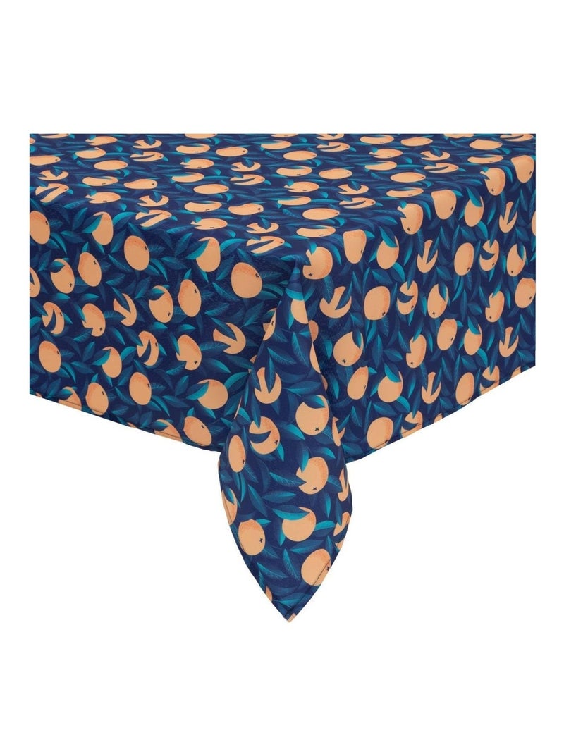 Nappe rectangulaire agrumes oranges sur fond bleu nuit 140 x 240 cm Bleu - Kiabi