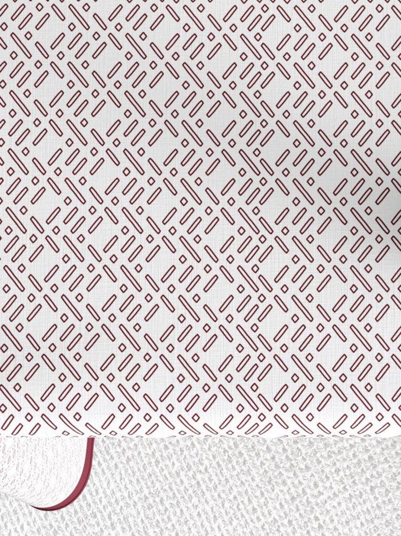 Nappe rectangulaire anti tache en Coton - Barba Prune Blanc - Kiabi