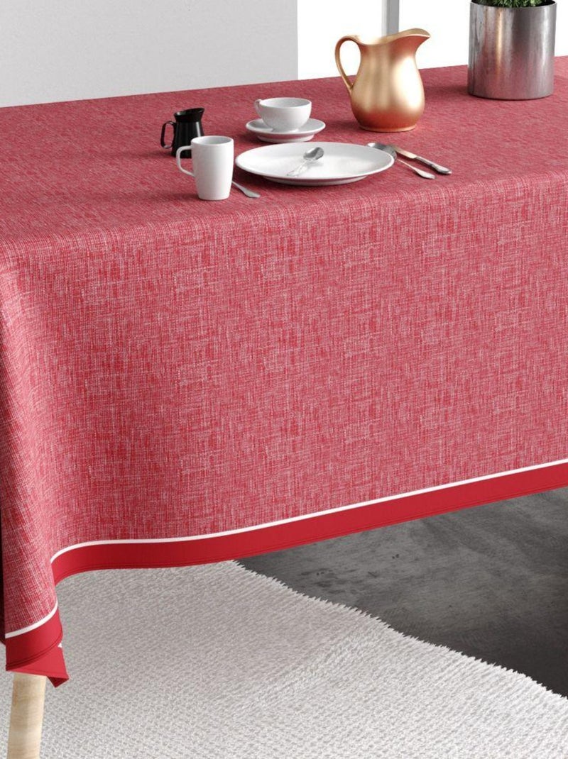 Nappe rectangulaire anti tache en Coton - Chambray Tango Rouge - Kiabi