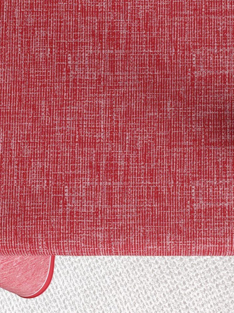 Nappe rectangulaire anti tache en Coton - Chambray Tango Rouge - Kiabi