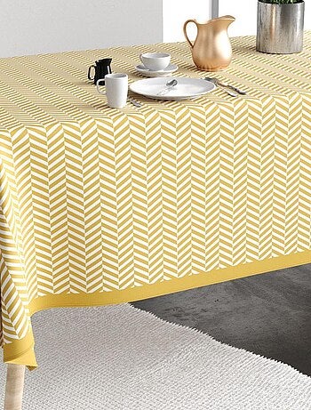 Nappe rectangulaire anti tache en Coton - Chevron Or
