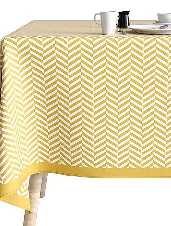 Nappe rectangulaire anti tache en Coton - Chevron Or