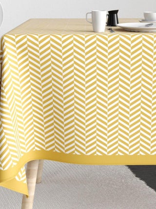 Nappe rectangulaire anti tache en Coton - Chevron Or