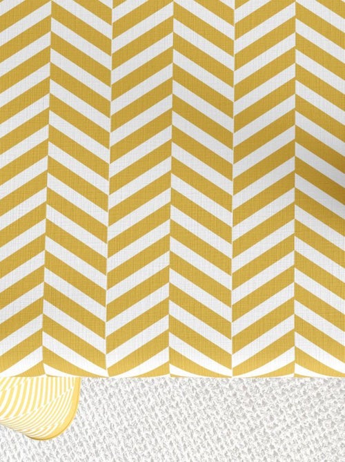 Nappe rectangulaire anti tache en Coton - Chevron Or - Kiabi