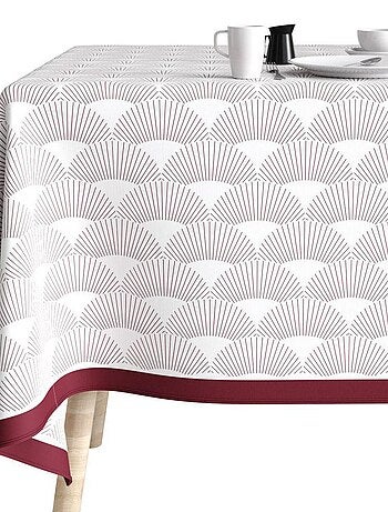 Nappe rectangulaire anti tache en Coton - Eclat Prune