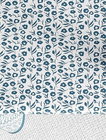 Nappe rectangulaire anti tache en Coton - Fleurs Des Champs Bleu