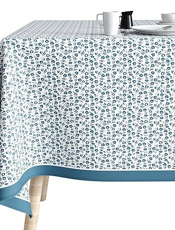 Nappe rectangulaire anti tache en Coton - Fleurs Des Champs Bleu