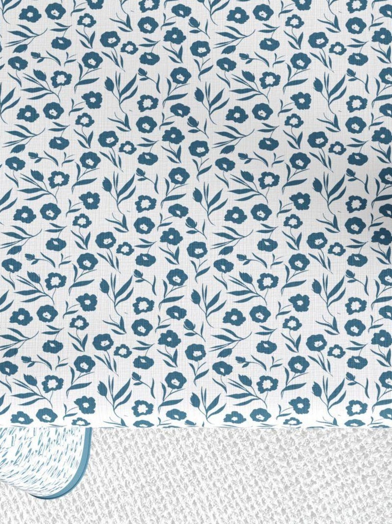 Nappe rectangulaire anti tache en Coton - Fleurs Des Champs Bleu Bleu - Kiabi