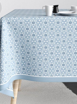 Nappe rectangulaire anti tache en Coton - Flocon Glace