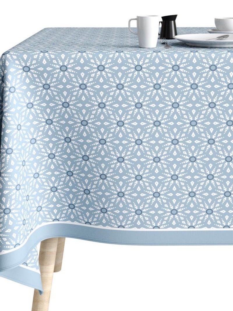 Nappe rectangulaire anti tache en Coton - Flocon Glace Bleu - Kiabi