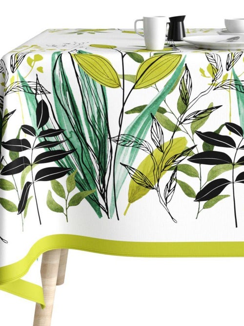 Nappe rectangulaire anti tache en Coton - Herbier - Kiabi