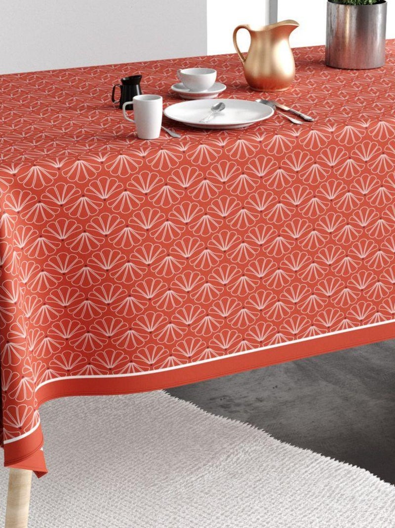 Nappe rectangulaire anti tache en Coton - Lotus Rouge - Kiabi