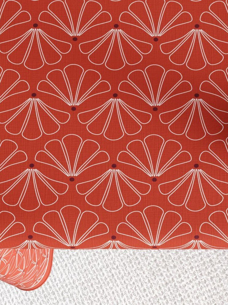 Nappe rectangulaire anti tache en Coton - Lotus Rouge - Kiabi