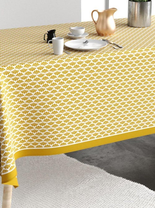 Nappe rectangulaire anti tache en Coton - Palma Ocre - Kiabi